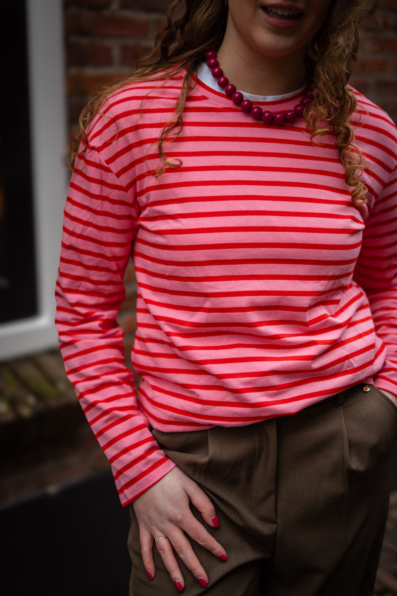 Lola Longsleeve Roze Gestreept