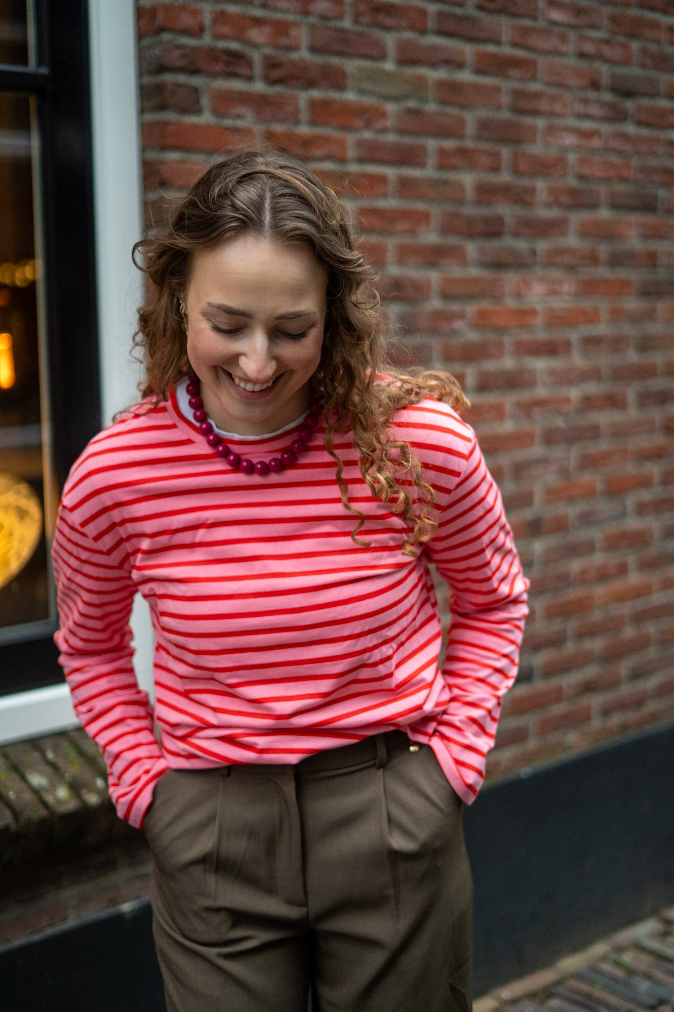 Lola Longsleeve  Roze Gestreept