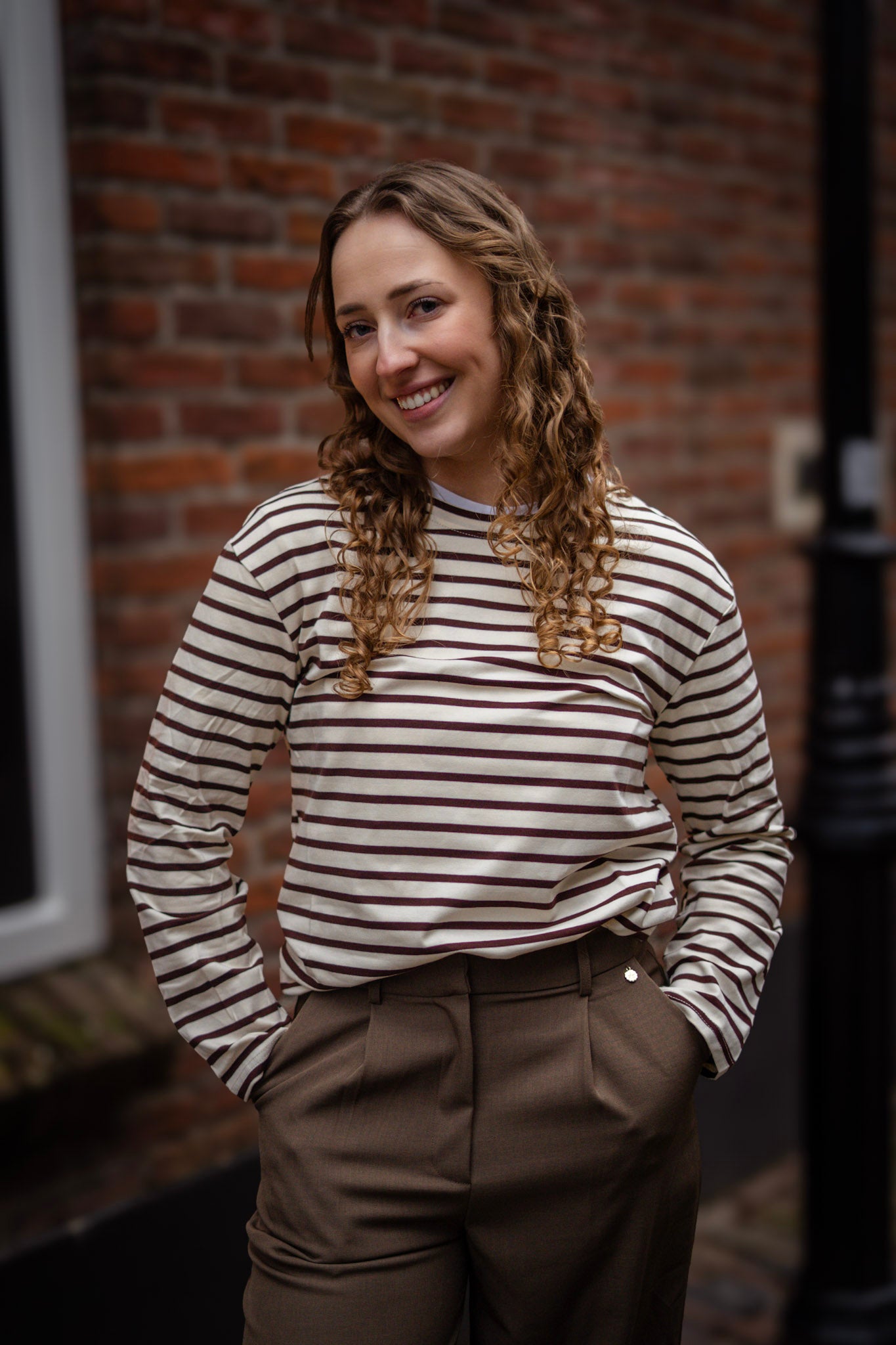 Lola Longsleeve Bruin Gestreept