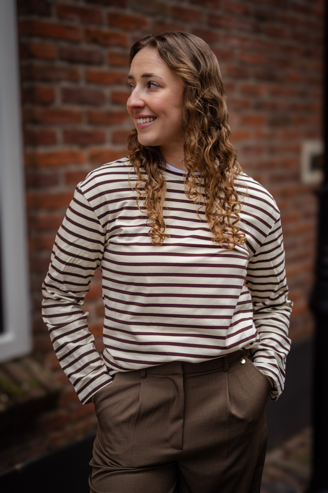 Lola Longsleeve Bruin Gestreept