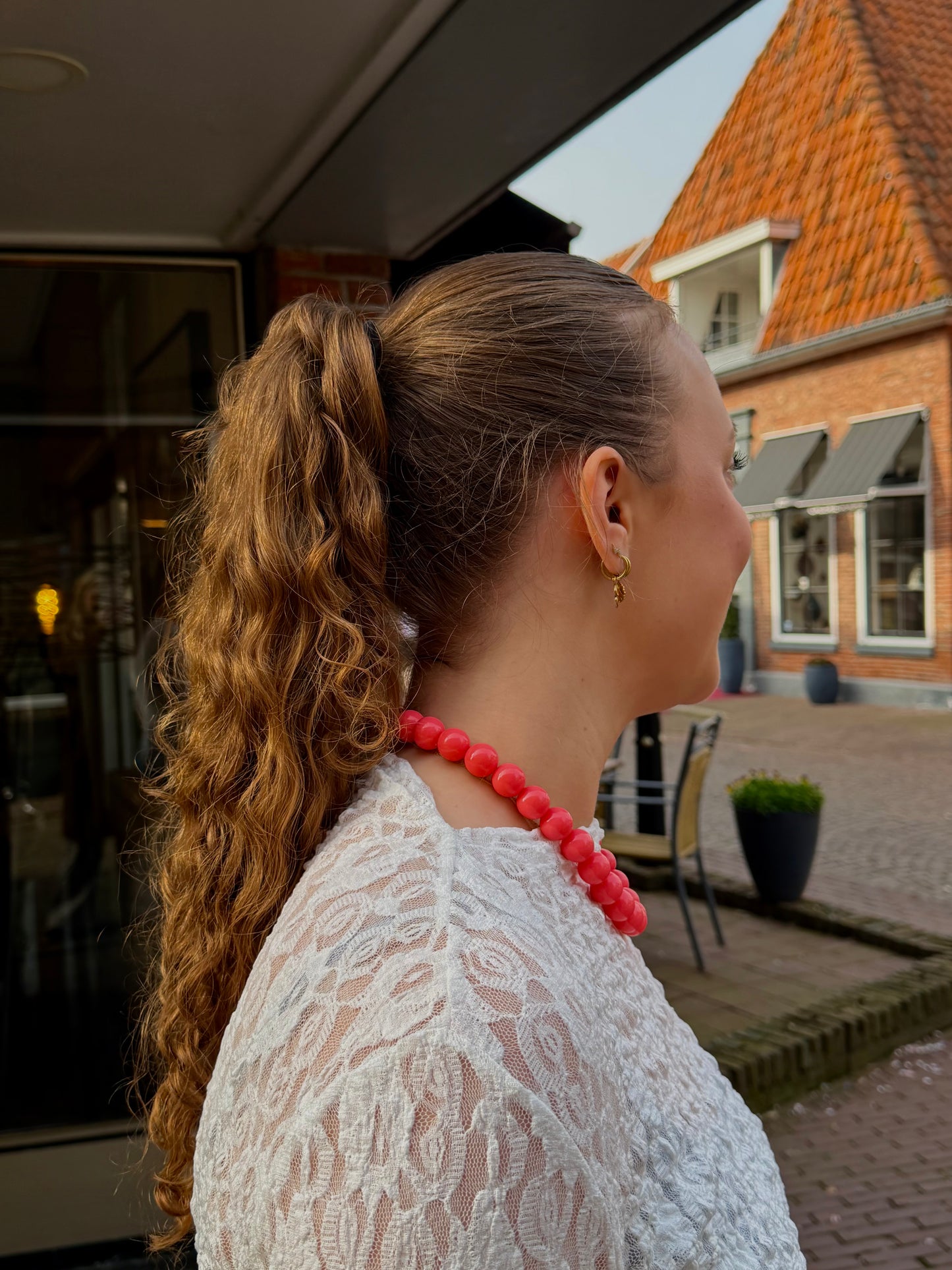 Mila Parel Ketting Roze