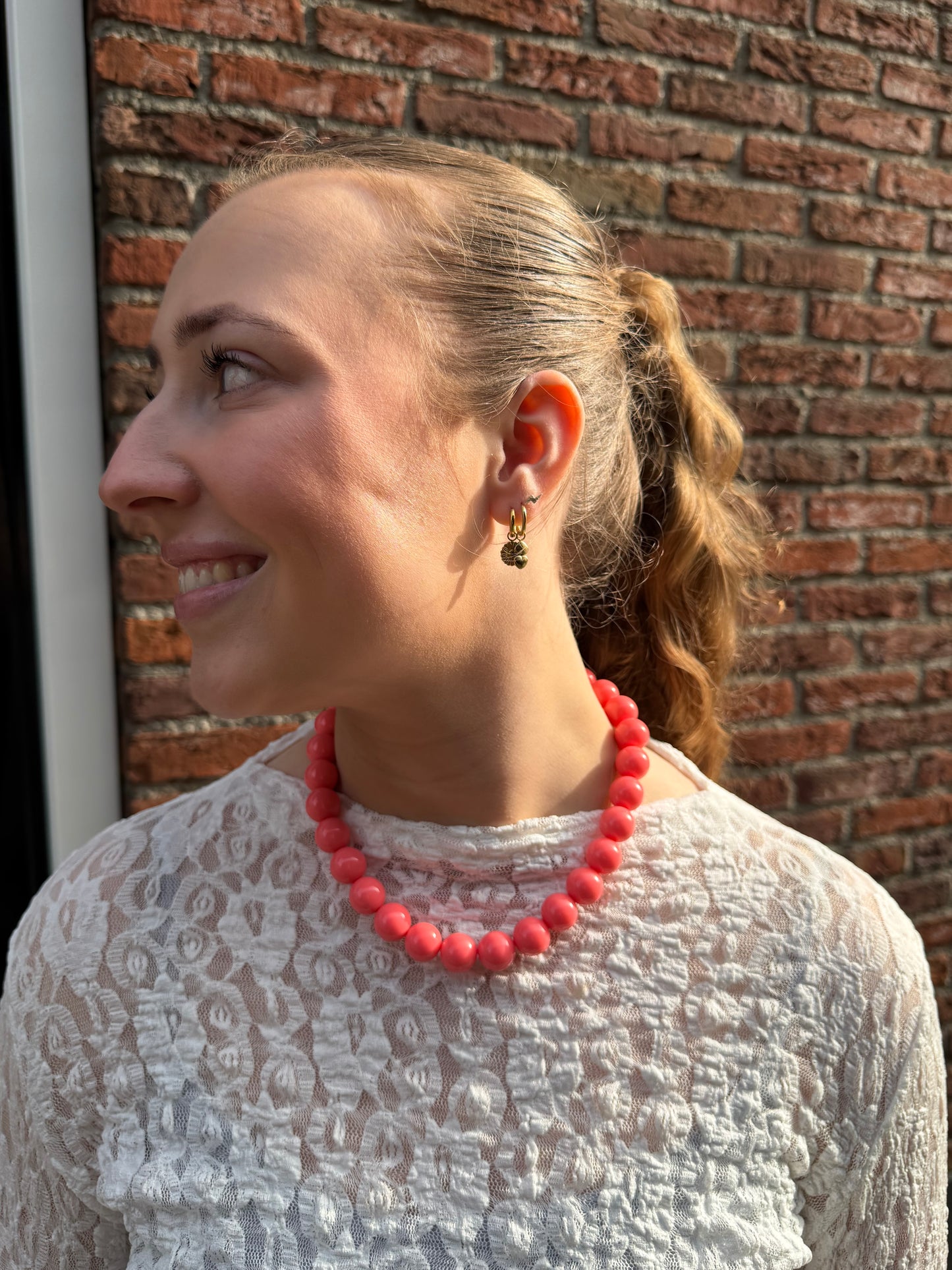 Mila Parel Ketting Roze
